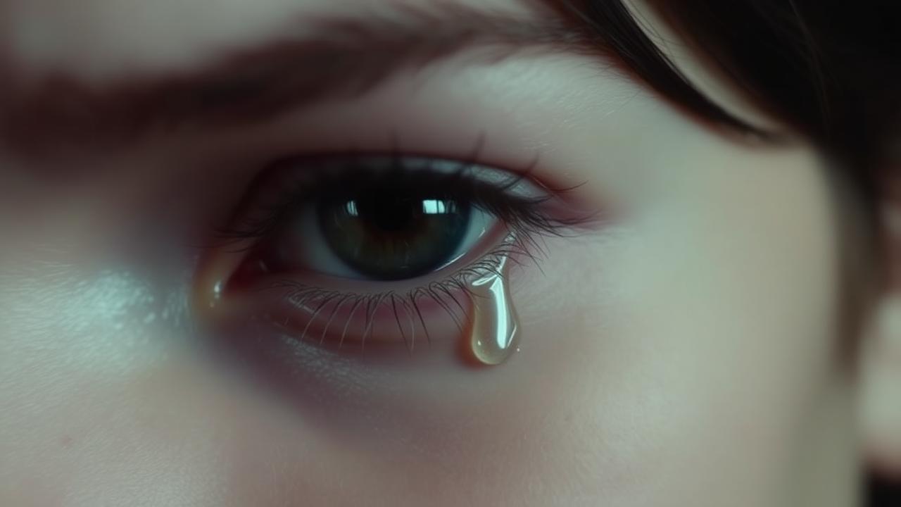 Close up of teary eye — emotional shayari