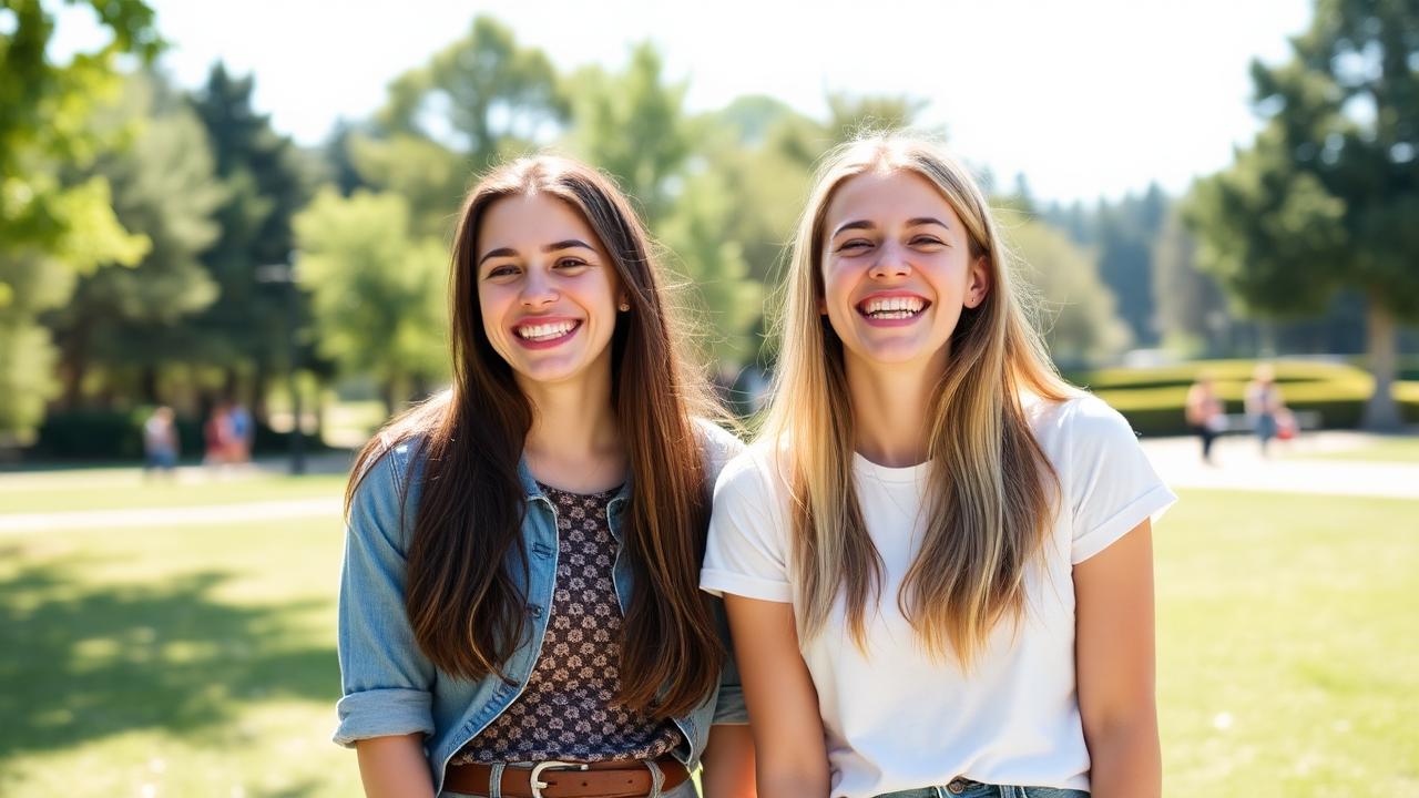 Two friends laughing together — funny girls shayari